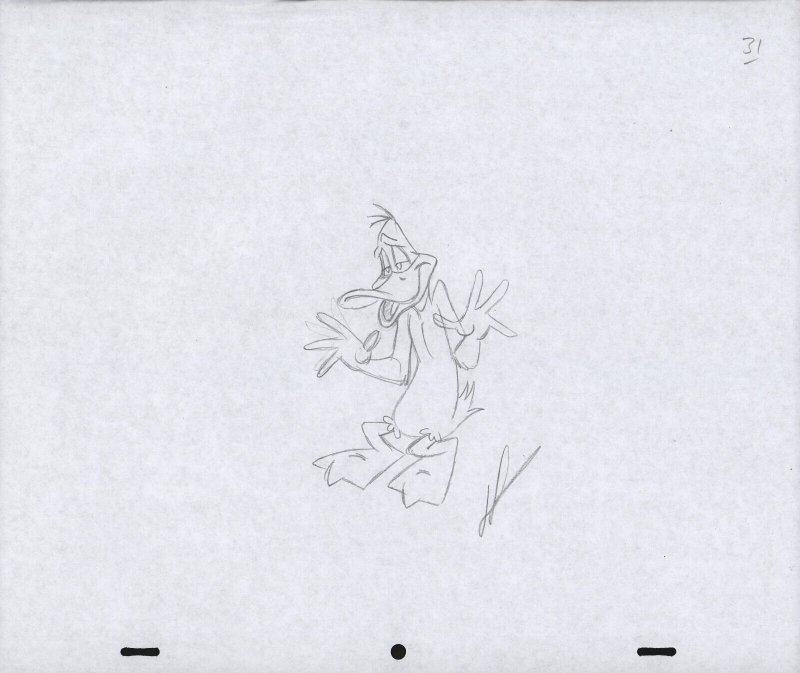 Daffy Duck Animation Pencil Art - 31 - Smug