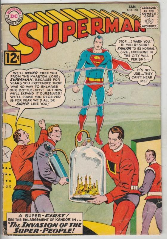 Superman #158 (Jan-63) FN- Mid-Grade Superman, Jimmy Olsen,Lois Lane, Lana La...