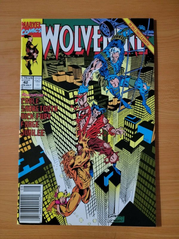 Wolverine #42 RARE Newsstand Variant ~ VF - NEAR MINT NM ~ 1991 Marvel Comics