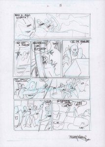 Avengers Pencil Page Layout - With Notes - Signed Art By Barry Kitson - 2023