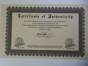 Princess Leia #1 Dynamic Forces Exclusive Greg Land Variant W/COA NM- Condition