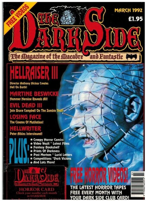 DARK SIDE (BRITISH) 18 (W/CARD; MARCH 1992) FN HELLRAIS