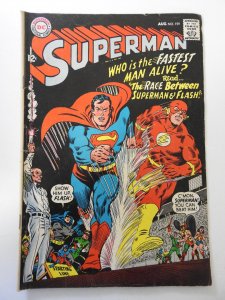 Superman #199 (1967) VG Condition 1st Superman vs. Flash race!