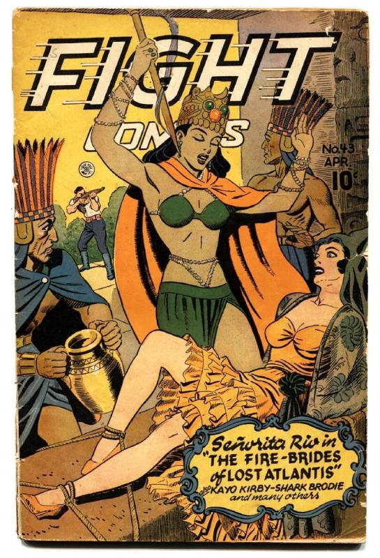 FIGHT #43 comic book Spicy bondage - human sacrifice cover | Comic Books - Golden Age, Jungle / HipComic FIGHT #43 comic book Spicy bondage - human sacrifice cover | Comic Books - Golden Age, Jungle / HipComic