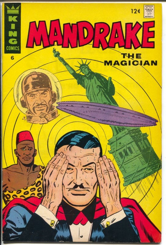 Mandrake The Magician #6-King-Flying saucer-Brick Bradford-Statue of Liberty-VF