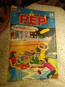 Pep #219 Archie Comics July 1968 Pizza Flying Saucer ? Cover Silver Age