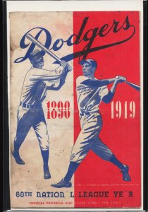 1949 Brooklyn Dodgers Program & Score Card