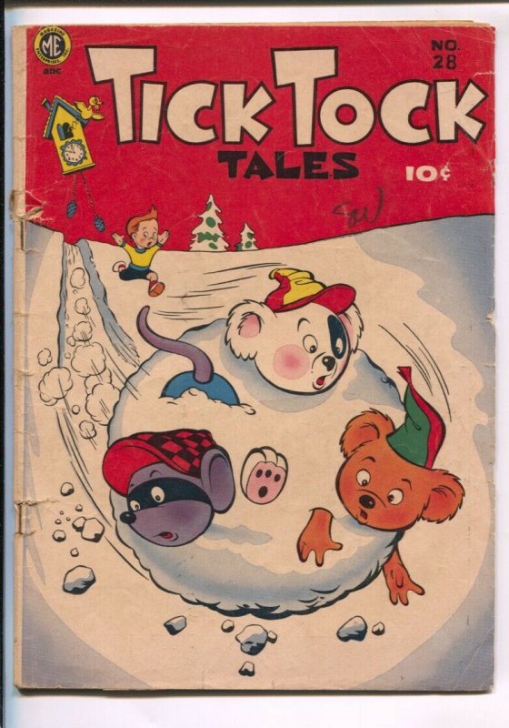 Tick Tock Tales #28 1951-ME-snowball gag cover-wacky humor-G