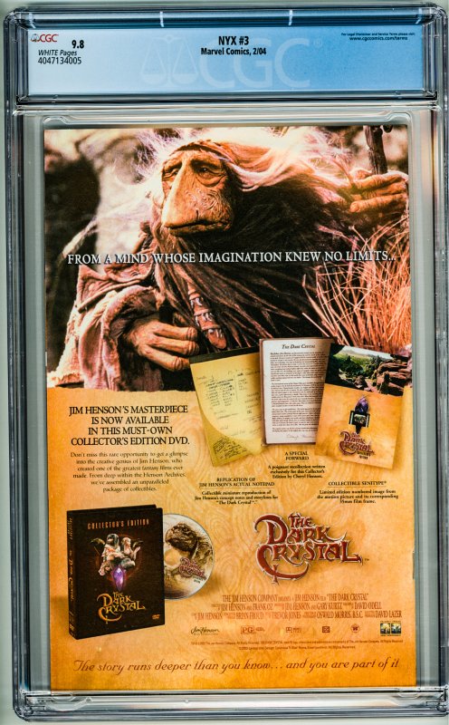 NYX #3 (2004) CGC 9.8! 1st Appearance of X-23!