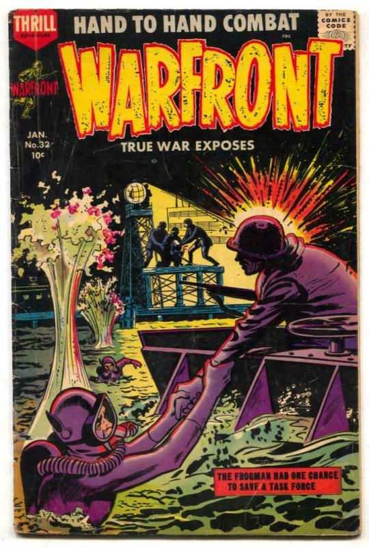 Warfront #32 1958- Harvey war comic -frogman VG-