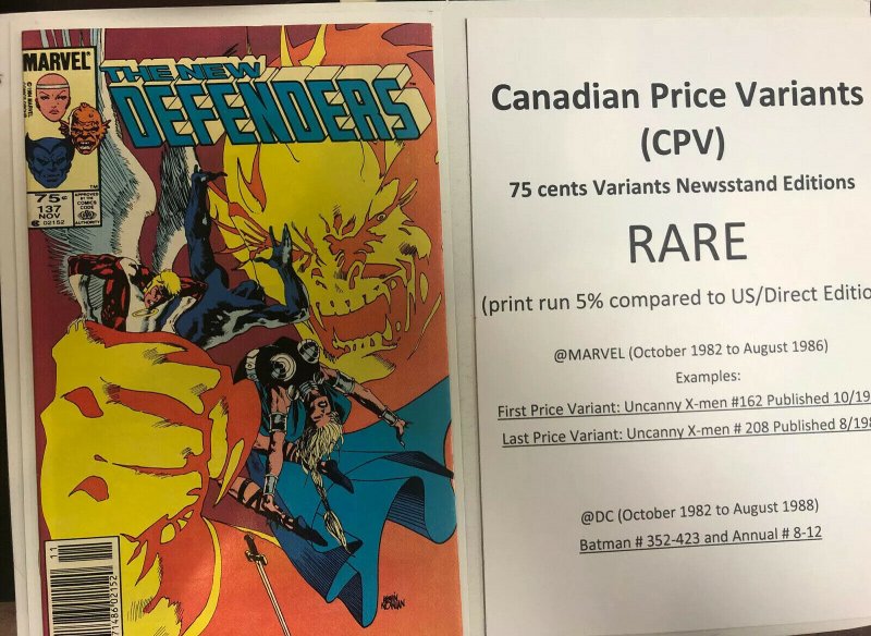 New Defenders (1984) # 137 (NM) Canadian Price Variants (CPV)