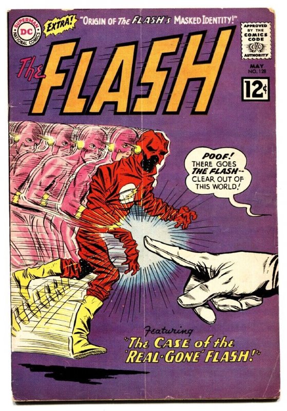 FLASH #128 1962 DC COMICS-WILD COVER-First Abra Kadabra