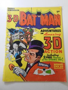 3-D Batman PR Cond Near book-length spine split, cover detached, glasses missing