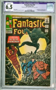 Fantastic Four #52 (1966) CGC Restored 6.5 small amount of color touch on cover