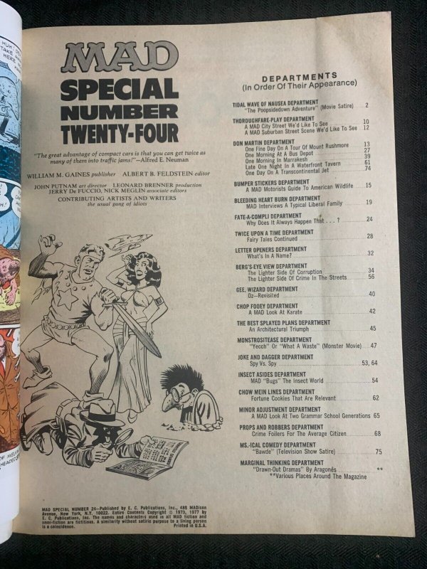 1977 MAD SPECIAL Magazine #24 FN 6.0 with Nostalgic Comic #6 Insert