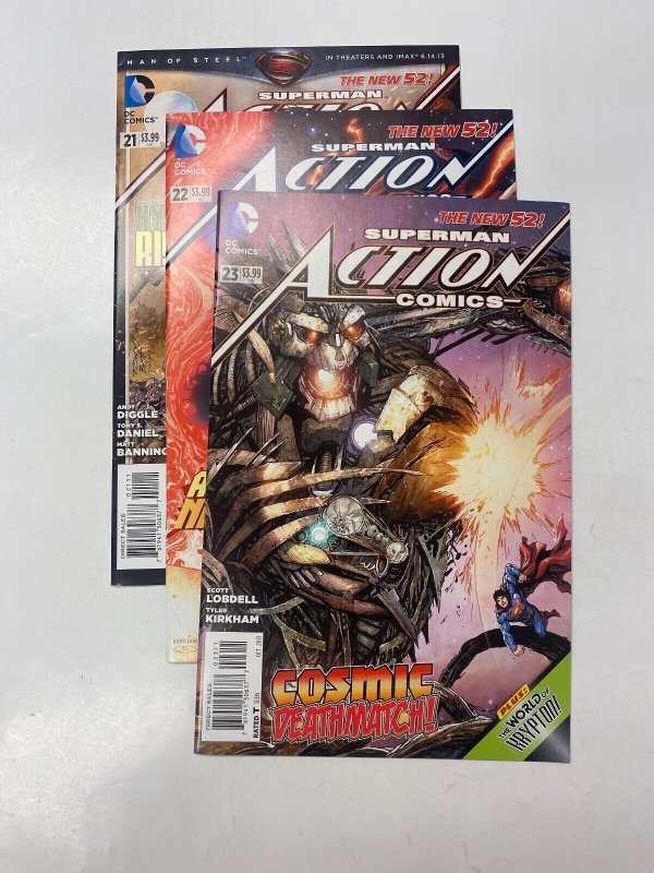 3 Superman Action Comics DC comic books #21 22 23 14 KM8