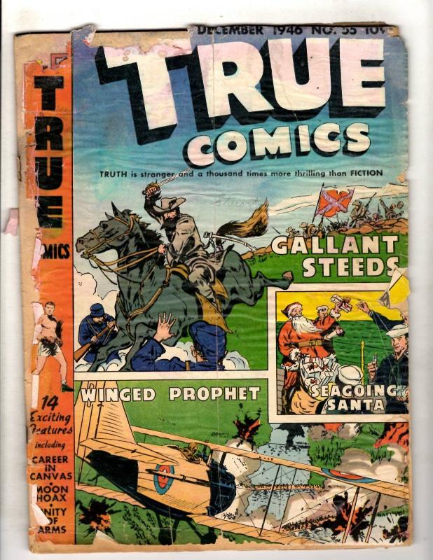 True Comics # 55 PR Goldn Age Comic Book 1946 Santa Civil War World War 2 JL16