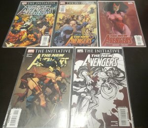 5PC NEW AVENGERS LOT (9.0) #26,28-36 WANDA PAINTED COVER!! 2007