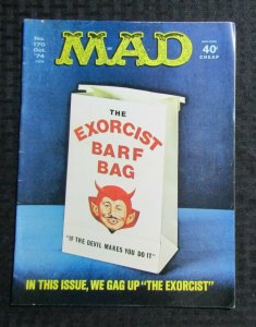 1974 MAD Magazine #170 VG 4.0 Afred E Neuman Devil / Exorcist Barf Bag Cover
