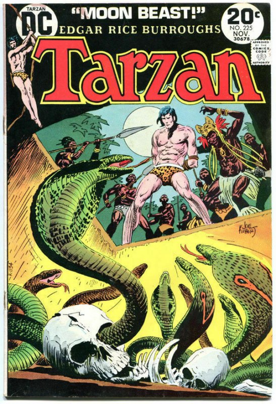 TARZAN of the APES #225, FN, Edgar Rice Burroughs, Joe Kubert,1972,more in store