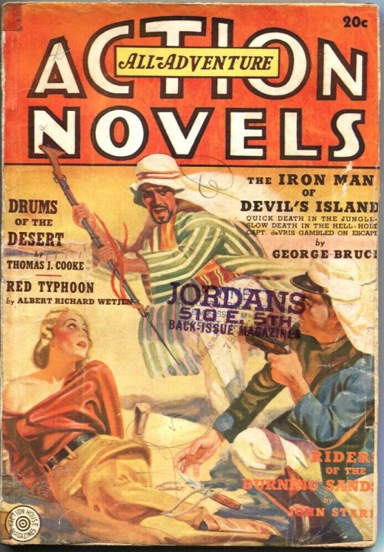 ALL-ADVENTURE ACTION NOVELS-SPG 1939-BONDAGE COVER-ARAB TERROR-RARE PULP