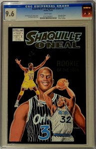 BASKETBALLS BRIGHTEST STARS #1 CGC 9.6 (Stellar 1993) SHAQ! Scarce Only 1 Higher