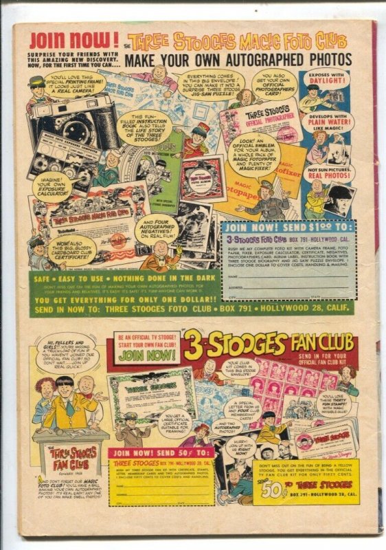 Three Stooges #6 1961-Dell-dentist office photo cover-slapstick humor-VG