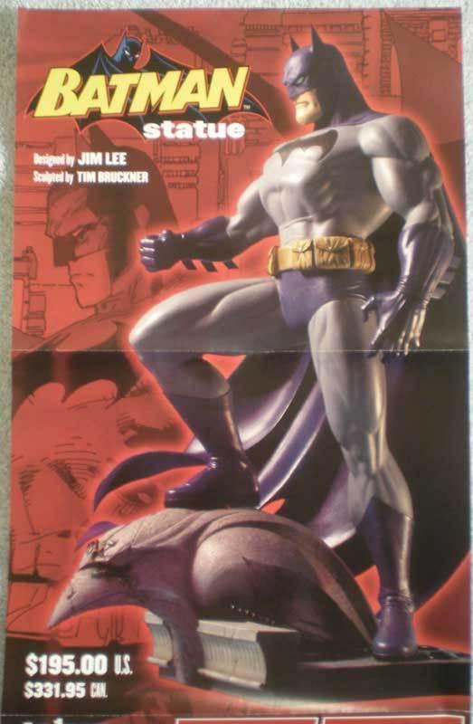 BATMAN STATUE Promo poster, Jim Lee, 17x22, 2003, Unused, more Promos in store