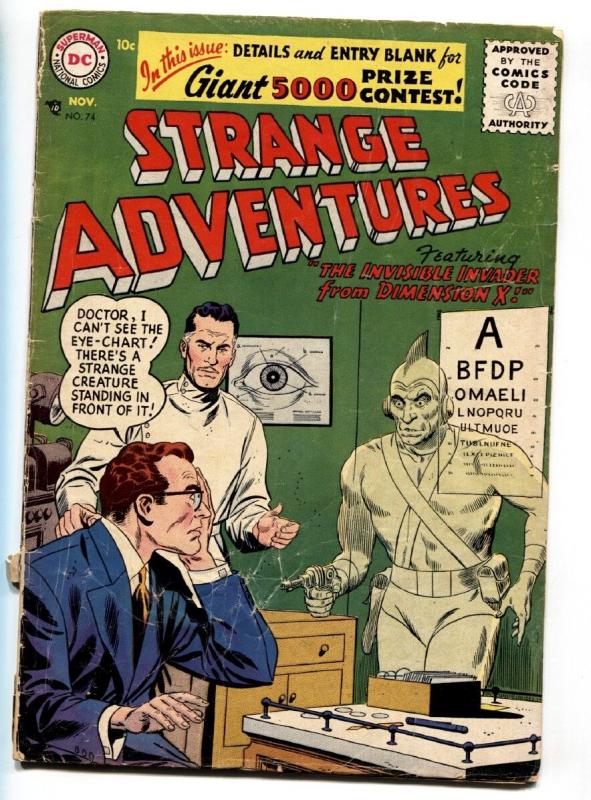Strange Adventures #74 1957- Invader from Dimension X- DC Silver Age
