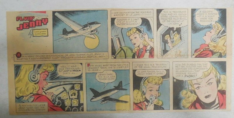 Flying Jenny Sunday Page by Gladys Parker from 7/16/1944 Size: 7.5 x 15 inches