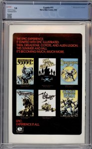 Coyote #11 (1985) CGC 9.8 NM/ M 1st published Todd McFarlane artwork!