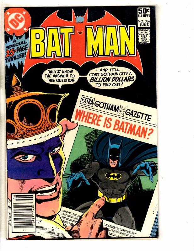 Batman # 336 FN/VF DC Comic Book Poison Ivy Robin Joker Gotham Catwoman CR9