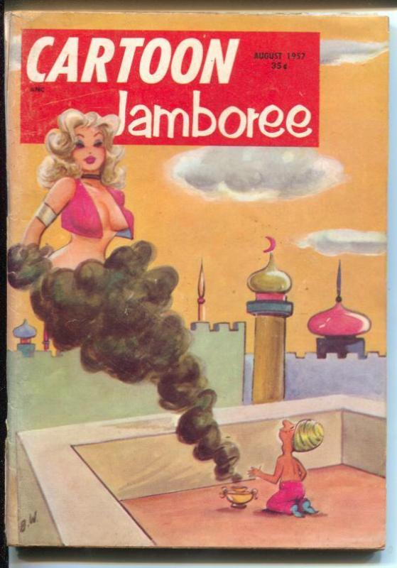 Cartoon Jamboree 8/1957-H-K-feamale genie-Bill Wenzel-cartoons-jokes-VG