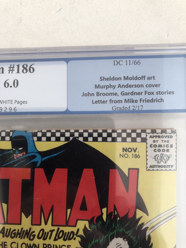 Batman 186, 6.0 PGX, Joker& an Evil Clown