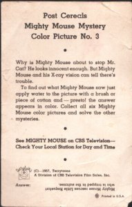 Mighty Mouse Mystery Color Picture #3  1957 - Post Cereals  -VG - Comic Book