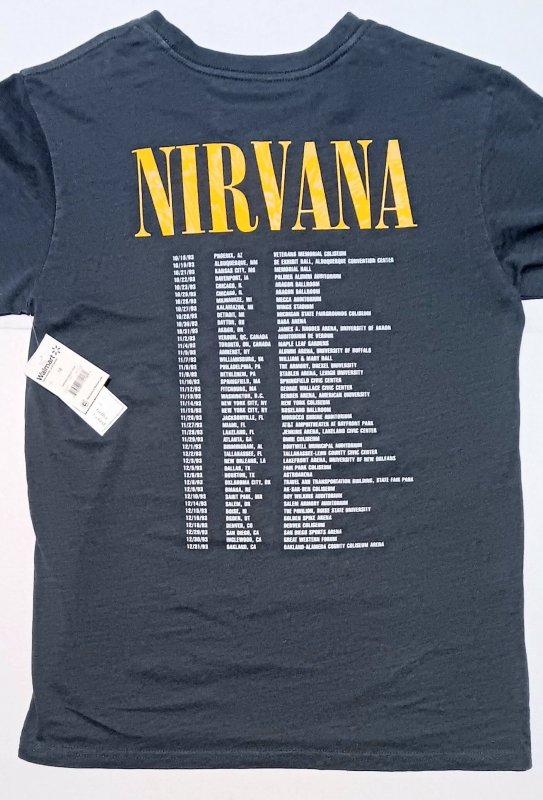 YELLOW SMILEY | NIRVANA TOUR BOYS 18 GRAPHIC COTTON TEE | NEW W/TAGS