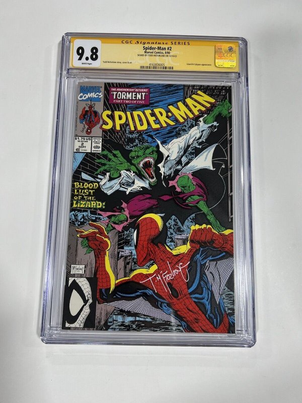 Spider-Man 2 CGC 9.8 1990 Marvel Signature series SS Signed Todd McFarlane 005