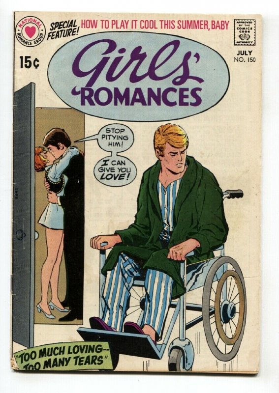 Girls' Romances #150 1970-DC-WHEELCHAIR cover-COMIC BOOK