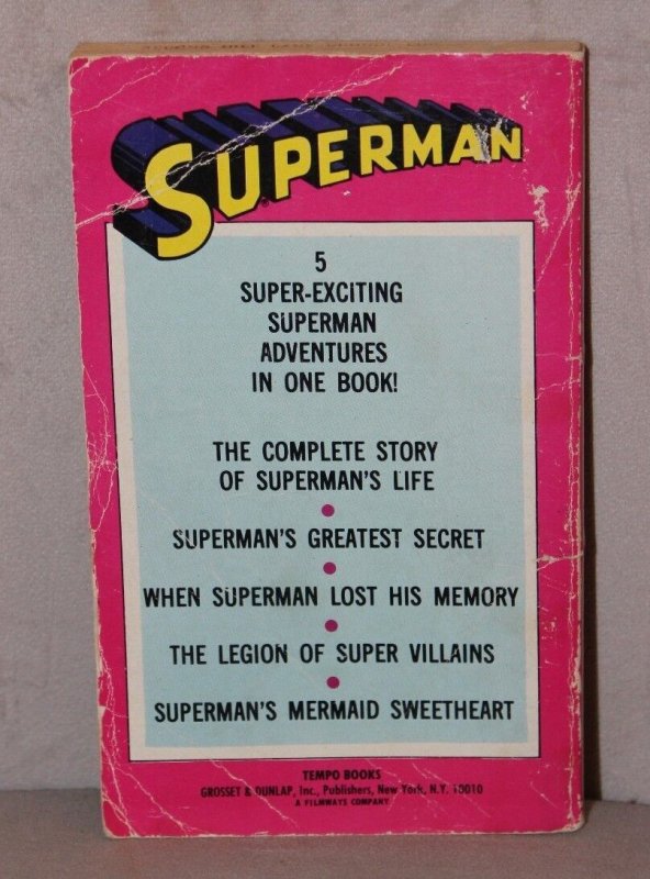 Vtg Paperback ~ Superman Comic Collectible (Five Adventures) 1978 ~ WH