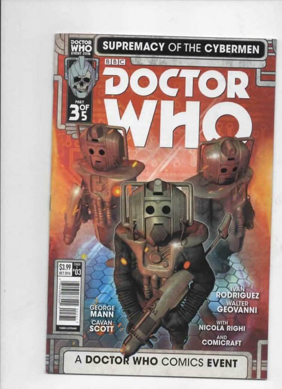 DOCTOR WHO Supremacy of the CYBERMEN 3 C, VF, Tardis, 2016, 1st,more DW in store