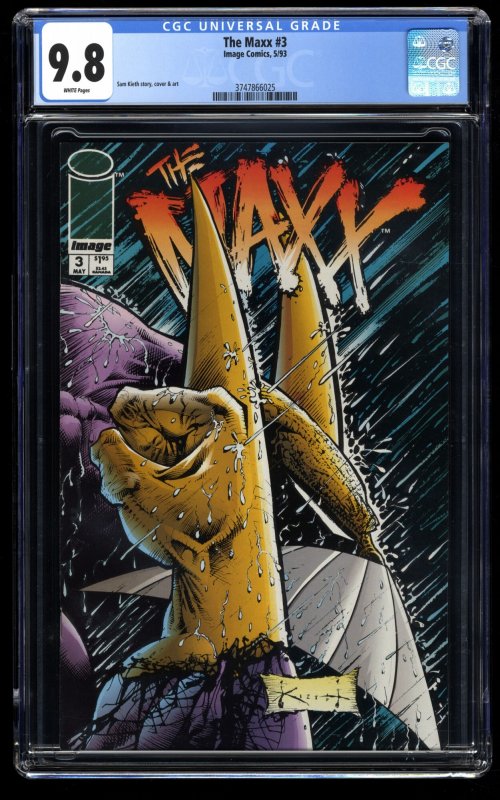 The Maxx (1993) #3 CGC NM/M 9.8 White Pages Sam Keith Story, Cover and Art!