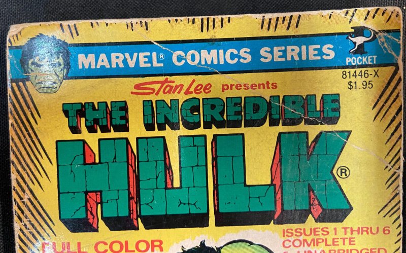 MARVEL COMIC'S THE INCREDIBLE HULK PAPERBACK BOOK REPRINTS ISSUES #1-6 VG-