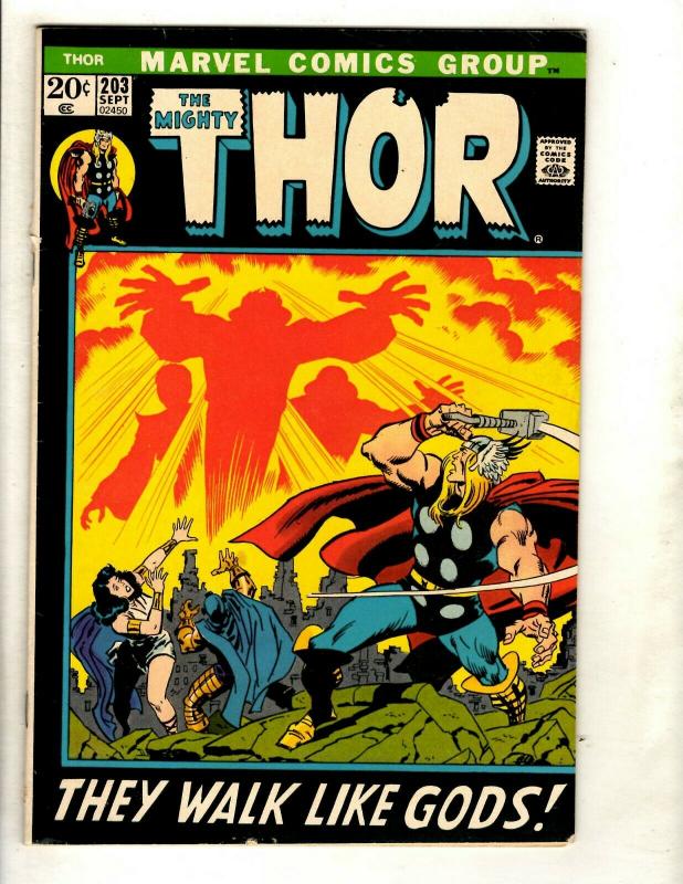 Mighty Thor # 203 FN/VF Marvel Comic Book Avengers Hulk Iron Man Odin Loki HY1