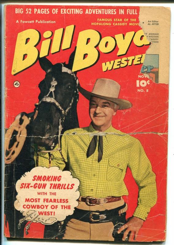 Bill Boyd Western #8 1950-Fawcett-William Boyd photo cover-FR