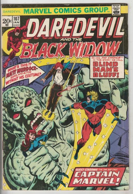 Daredevil #107 (Feb-74) FN/VF Mid-High-Grade Daredevil, Black Widow