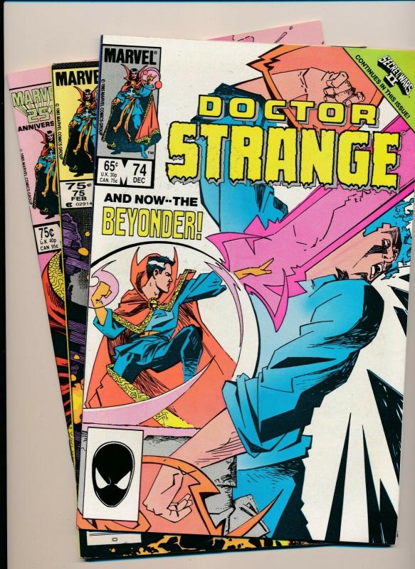 LOT of 3 Comics! Marvel DOCTOR STRANGE #74,75,76 F/VF (PF802) 