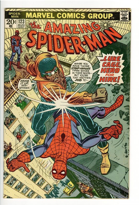 AMAZING SPIDERMAN 123 VF+ 8.5.GWENS FUNERAL/LUKE CAGE