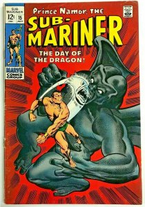SUB-MARINER#15 VG/FN 1969 MARVEL SILVER AGE COMICS