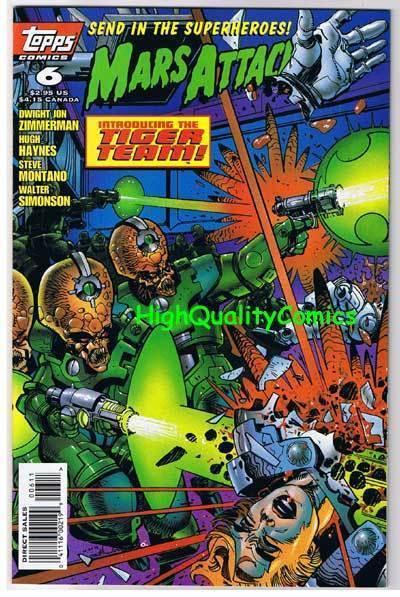 MARS ATTACKS #6, NM+, UFO, Aliens, Horror, Tiger Team, 1995, more MA in store