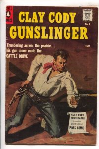 Clay Cody Gunslinger #1 1957-Pines-First issue.-Leslie Ross painted cover-Int...